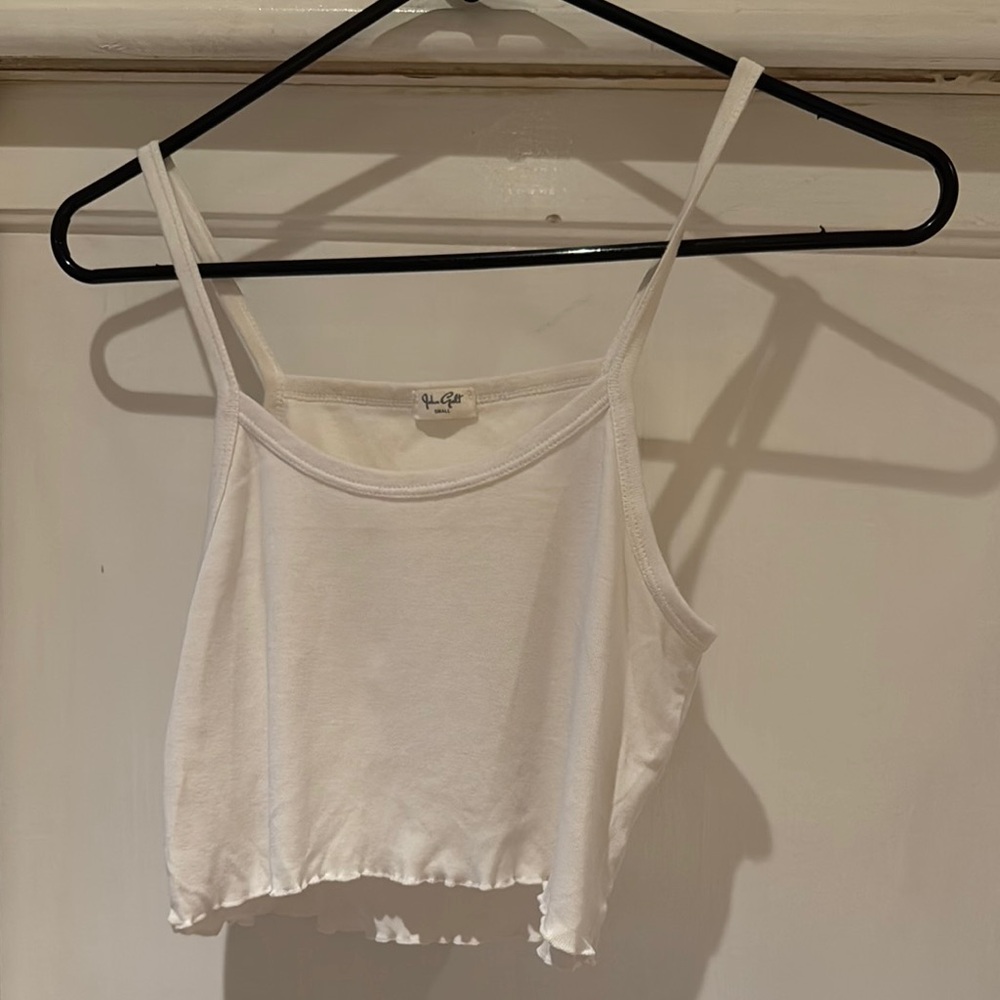 John Galt/ Brandy Melville White Spaghetti Strap Crop Top